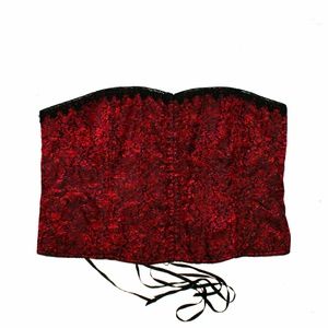 Red corset lace-up back Cacique size 42 bustier